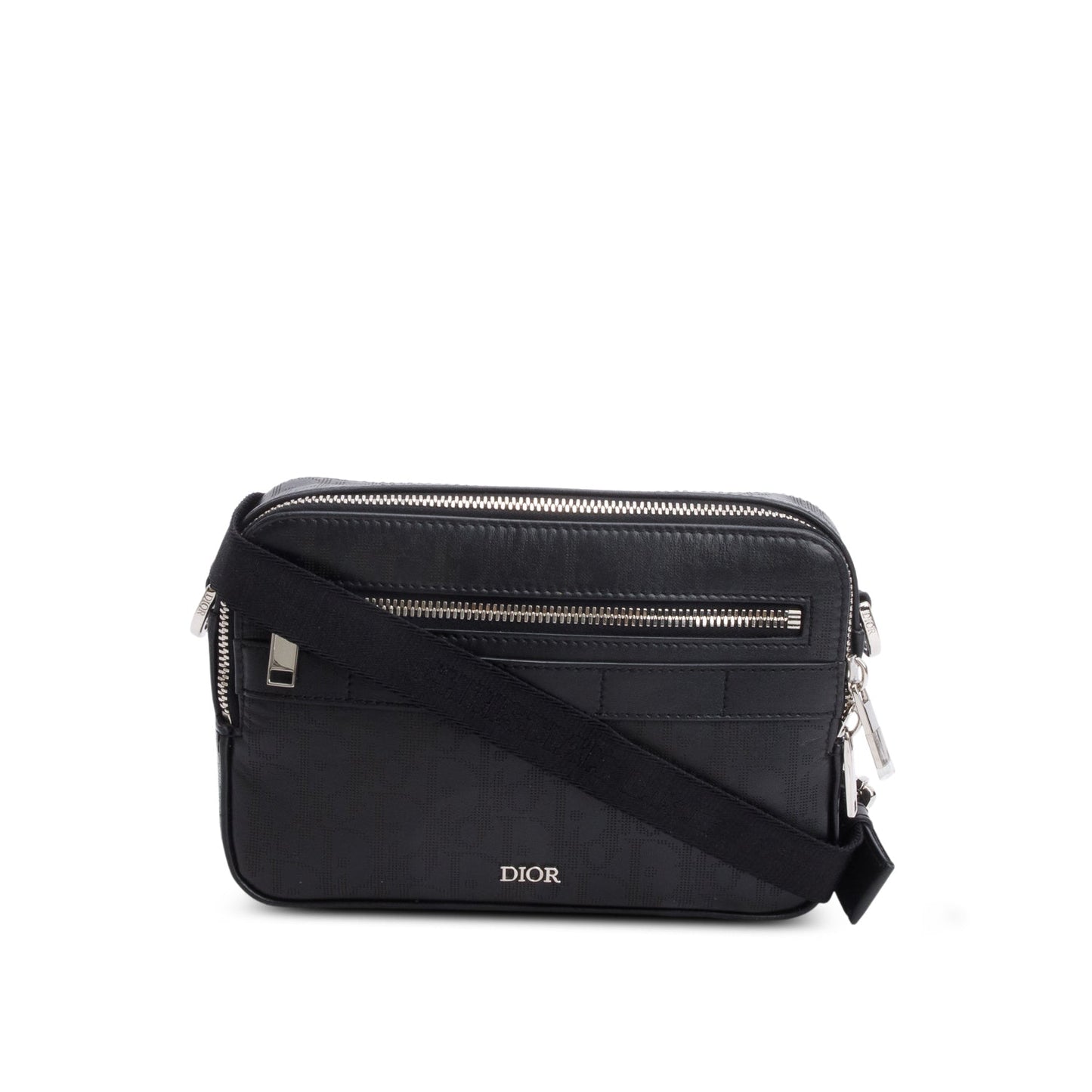 Christian Dior 2022 Black Oblique Galaxy Leather Safari Messenger Pouch