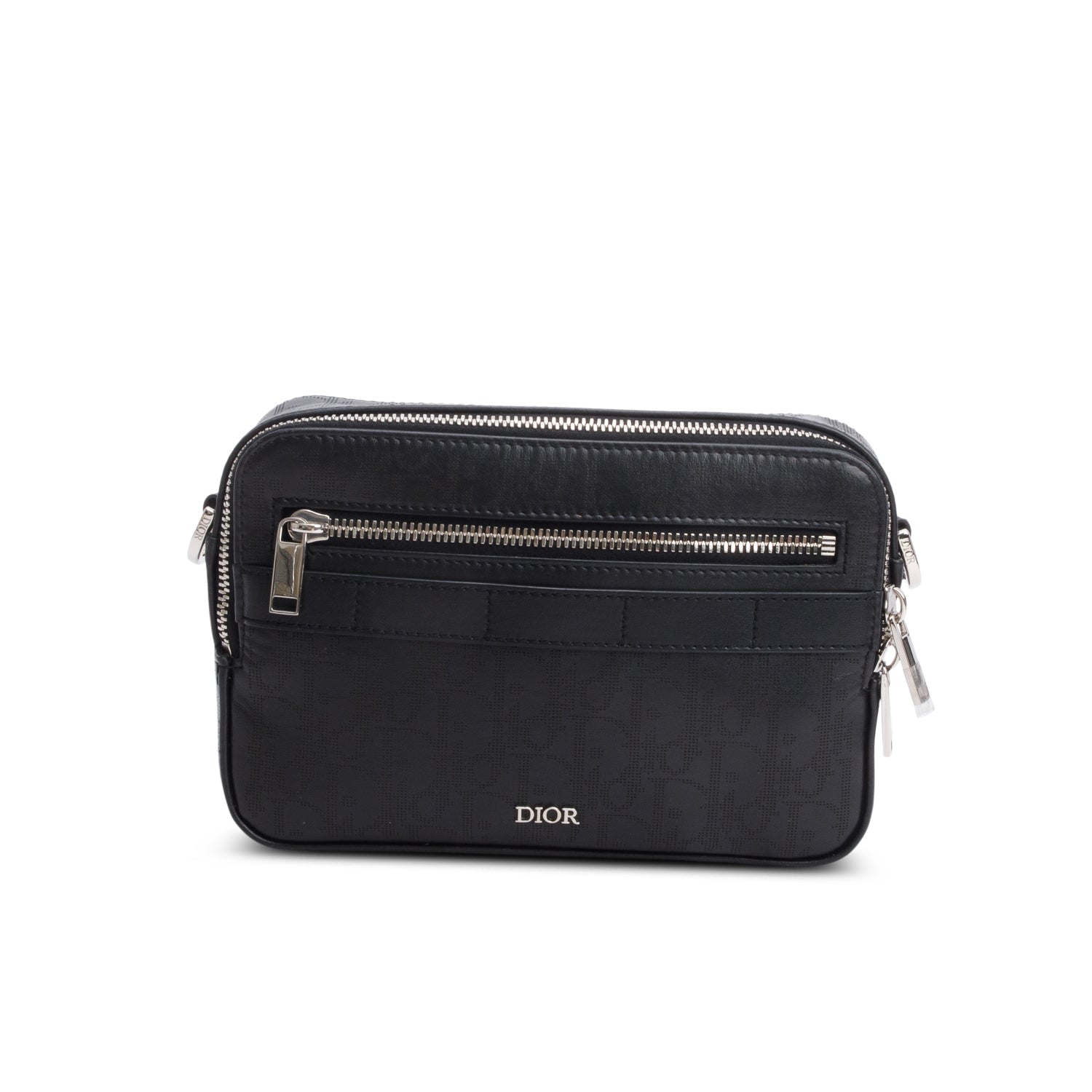 Christian Dior 2022 Black Oblique Galaxy Leather Safari Messenger Pouch