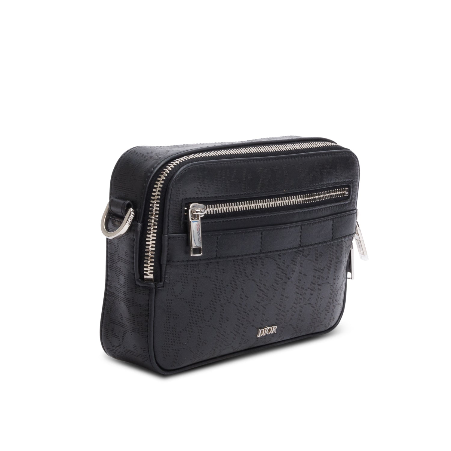 Christian Dior 2022 Black Oblique Galaxy Leather Safari Messenger Pouch