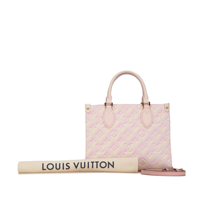Louis Vuitton Monogram Implant On The Gor PM Handbag Shoulder Bag 2WAY M46168 Light Pink Yellow Leather Louis Vuitton