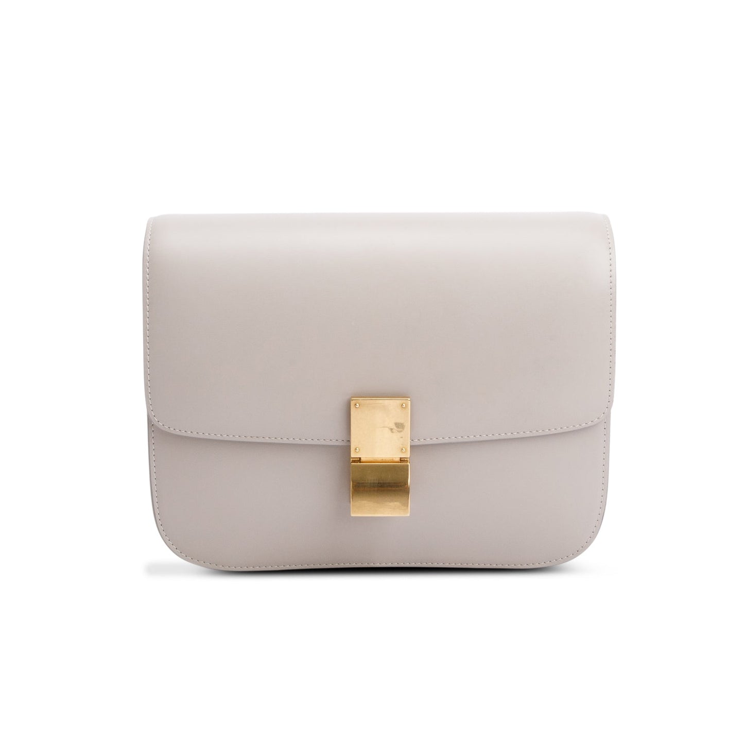 Celine Grey Calfskin Medium Classic Box Flap Bag