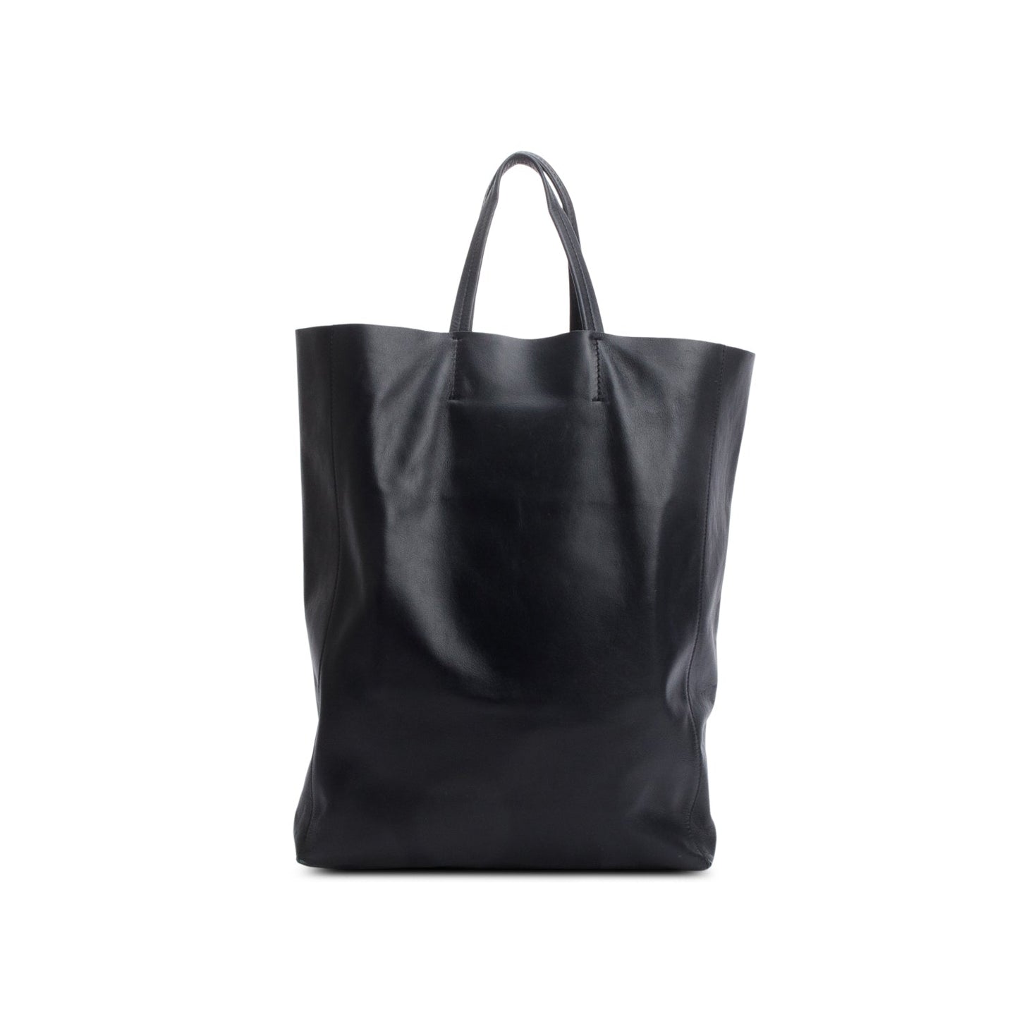 Celine Black Leather Vertical Cabas Large Tote