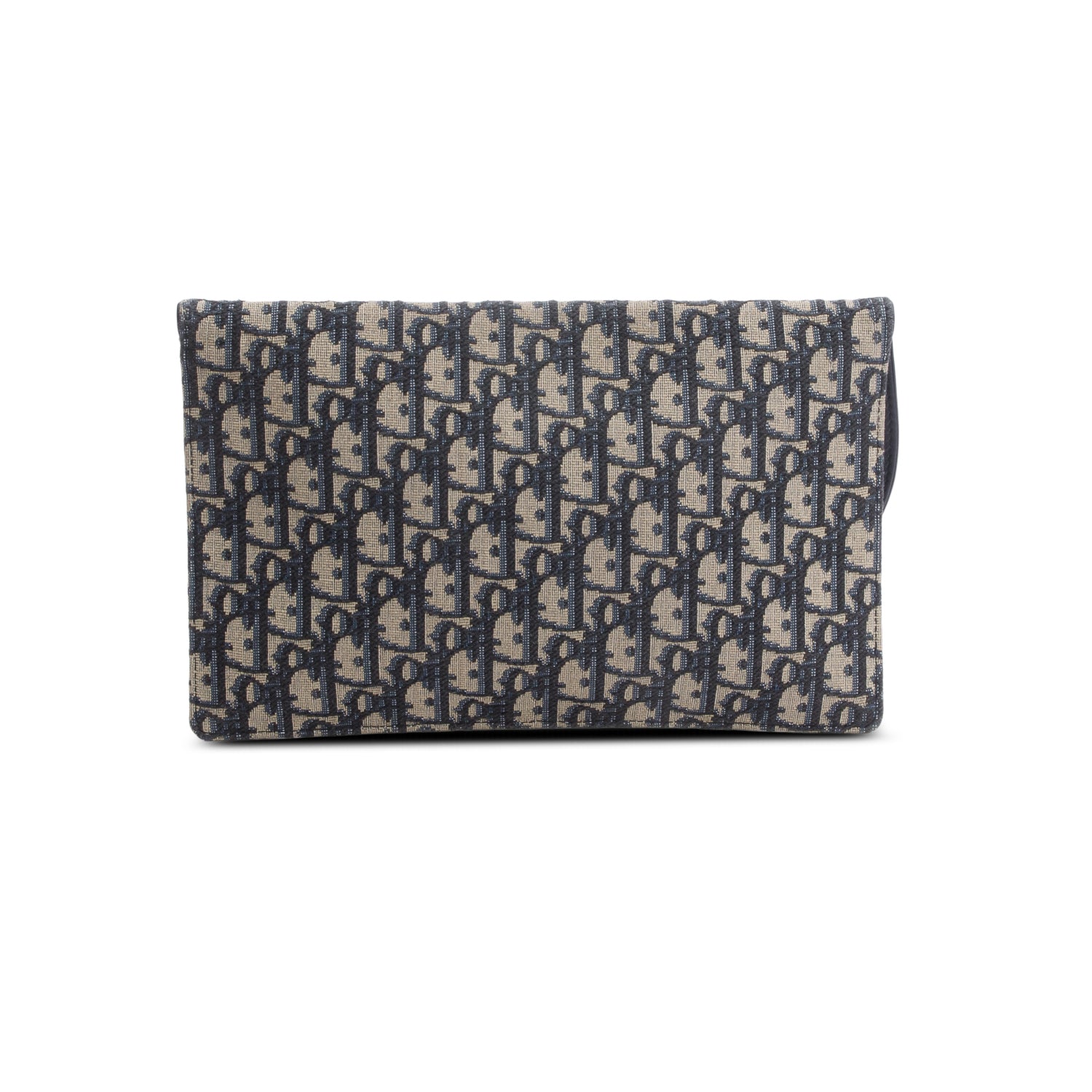Christian Dior 2024 Blue Oblique Jacquard Canvas Saddle Pouch