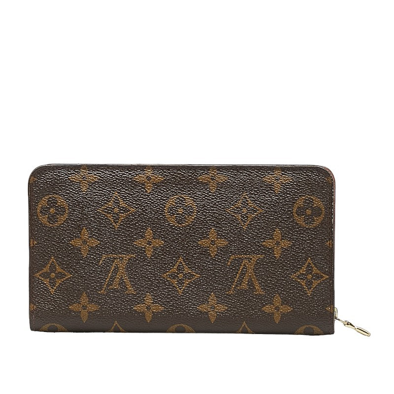 Louis Vuitton Monograms Portemoney Long Wallet Round Fassner M61727 Brown PVC Leather Louis Vuitton