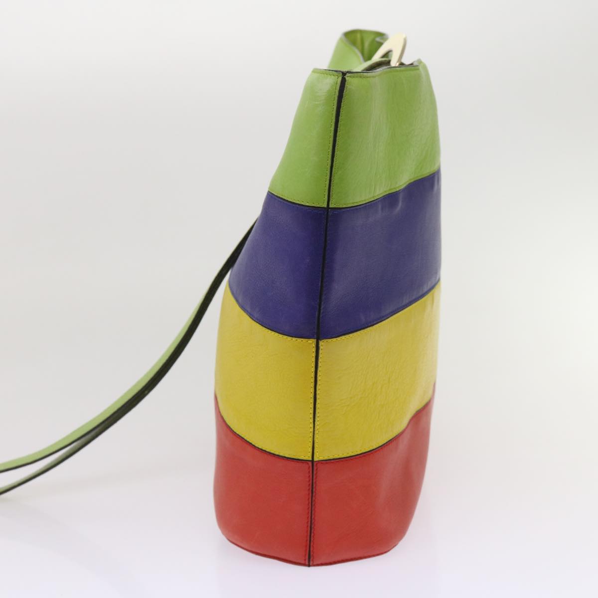 Luxury CELINE Shoulder Bag Leather Red Blue Green 65025