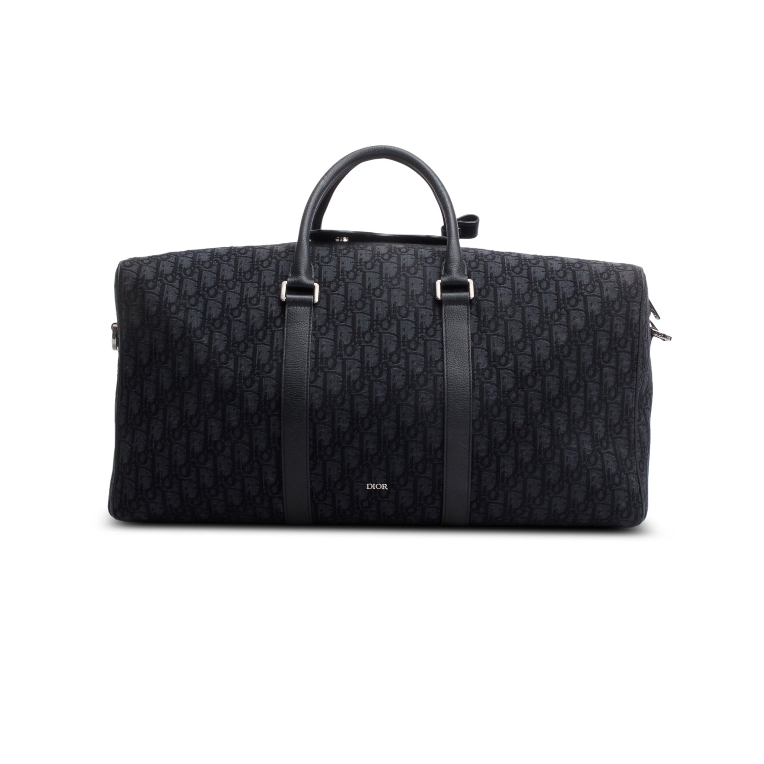 Christian Dior 2022 Black Oblique Lingot 50 Duffel Bag