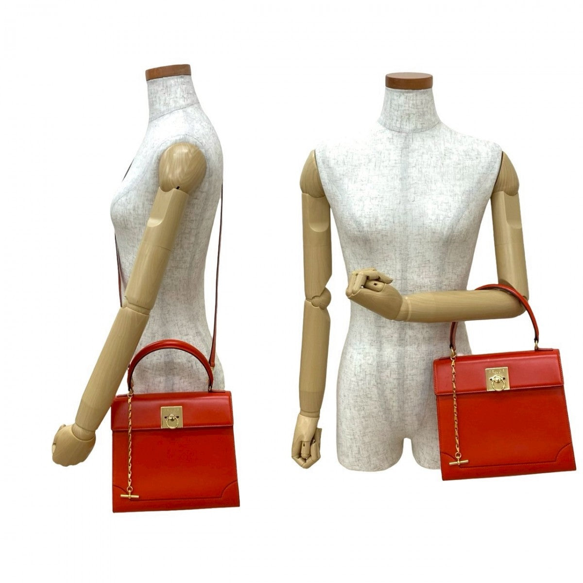 CELINE Shoulder Bag leather Orange