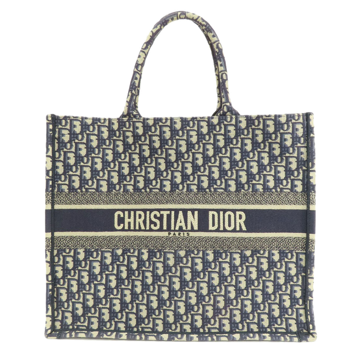 Christian Dior Tote Bag canvas Navy book tote large Women
