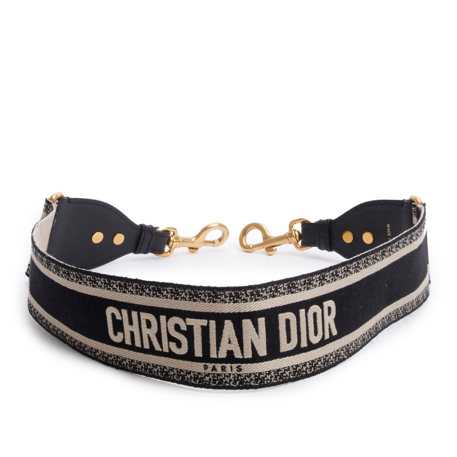 Christian Dior Navy/Beige Embroidered Woven Shoulder Strap