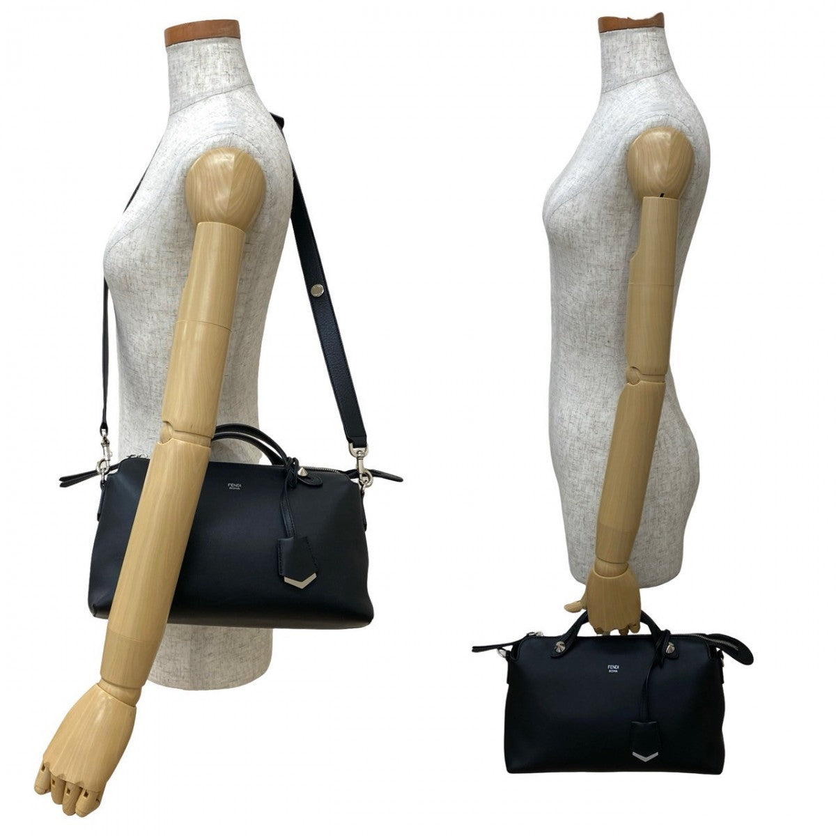 FENDI Shoulder Bag leather black By the way medium