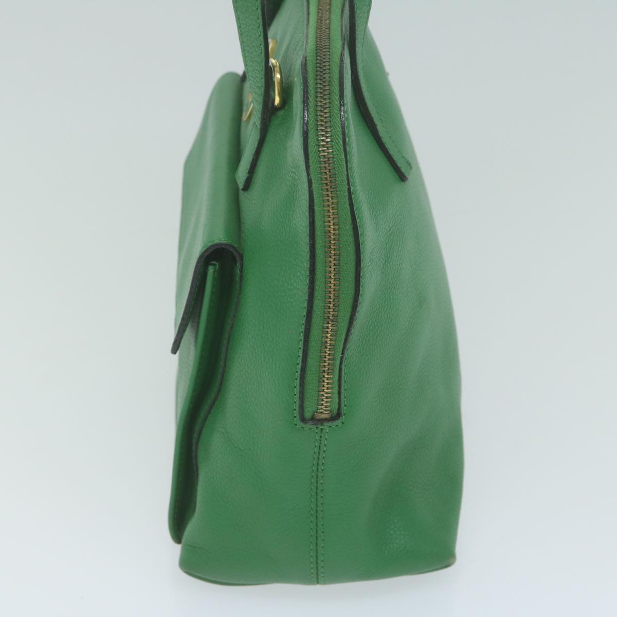 Luxury CELINE Hand Bag Leather 2way Green 66491