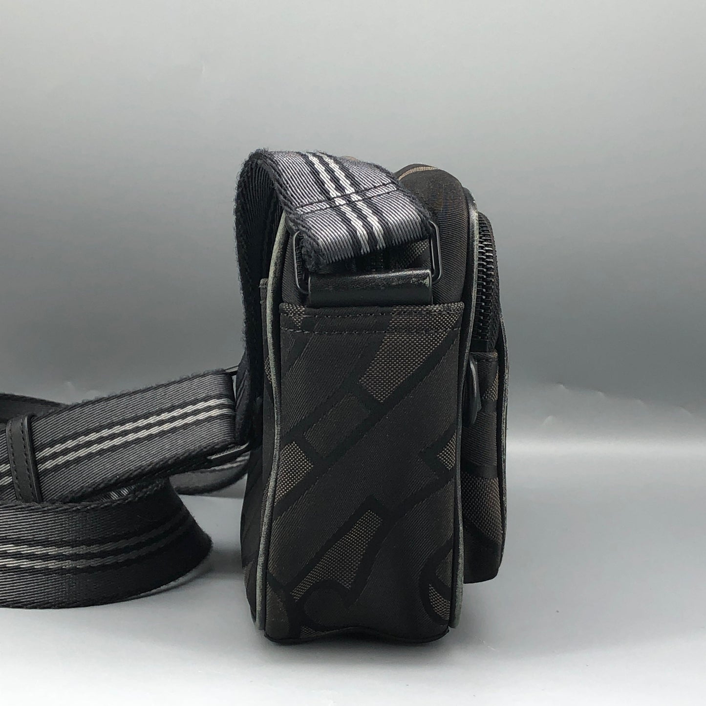 Burberry TB Monogram Canvas Crossbody Camera Bag Black