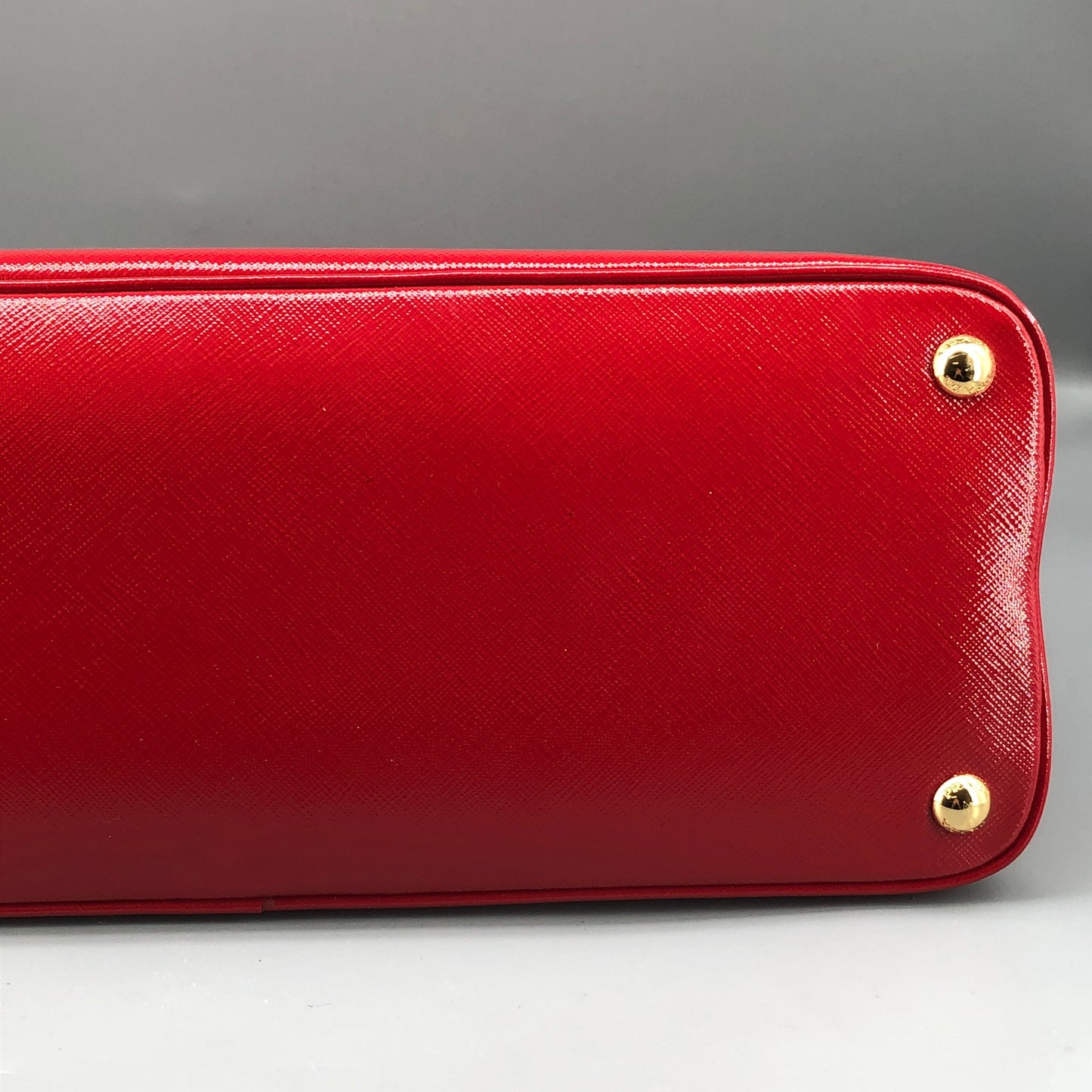 Prada Vernice Saffiano Promenade Dome Satchel Bag Red