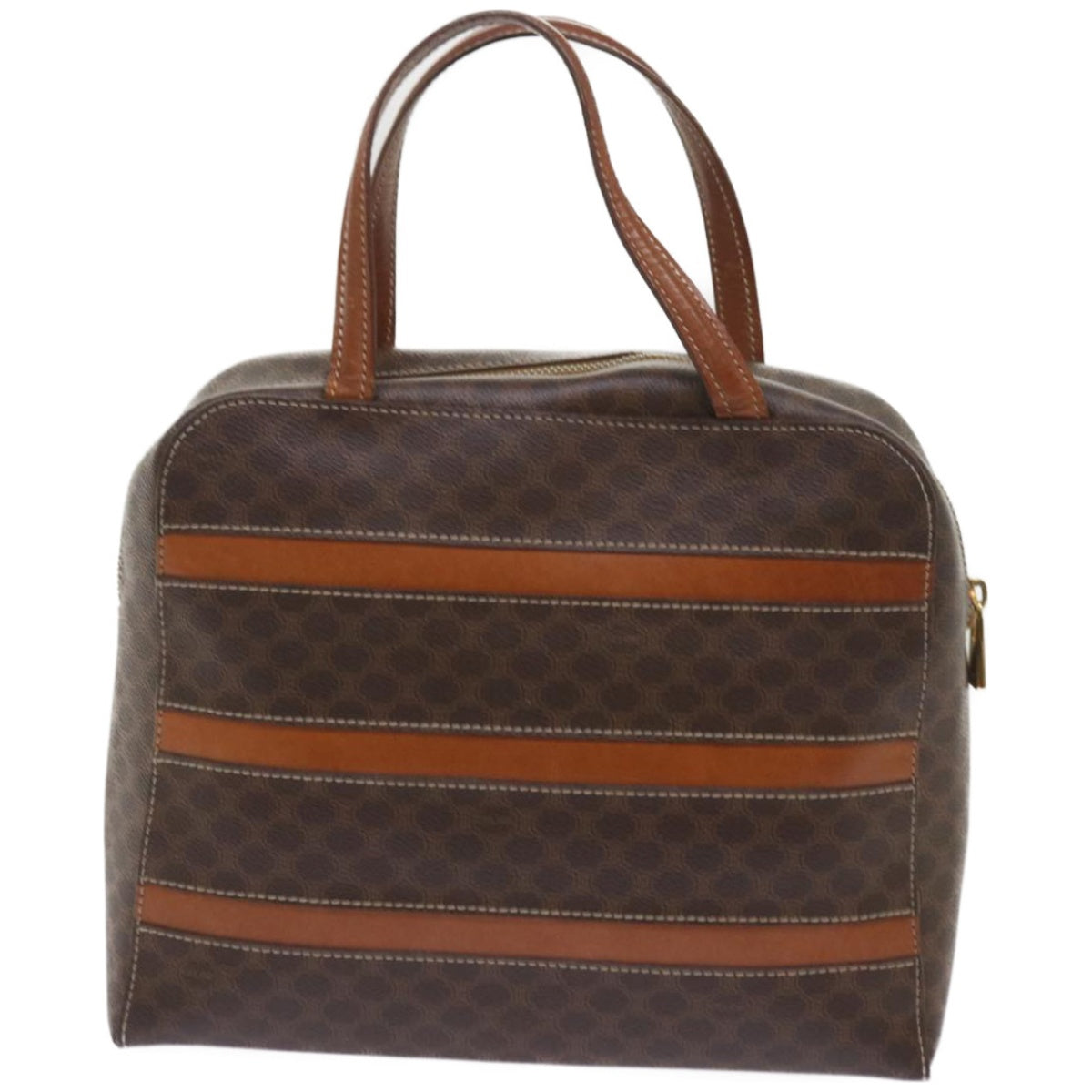 Luxury CELINE Macadam Canvas Hand Bag PVC Brown 66659