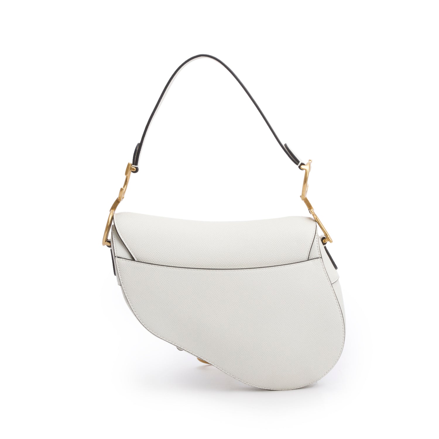 Christian Dior 2021 Cream Grained Calfskin Saddle Bag