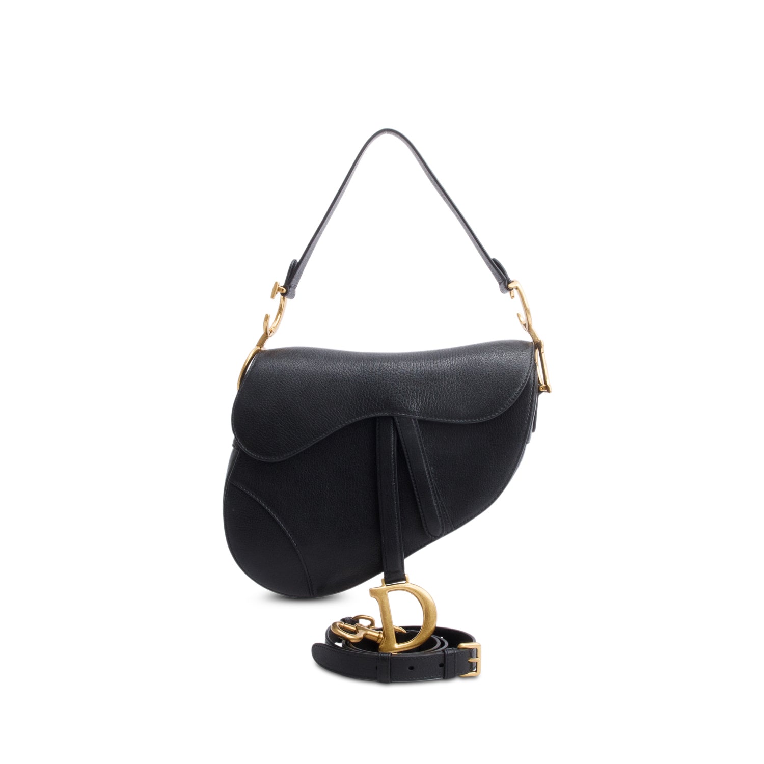 Christian Dior 2023 Black Calfskin Saddle Bag