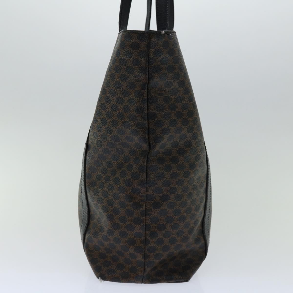 Luxury CELINE Macadam Canvas Tote Bag PVC Leather Black 67059