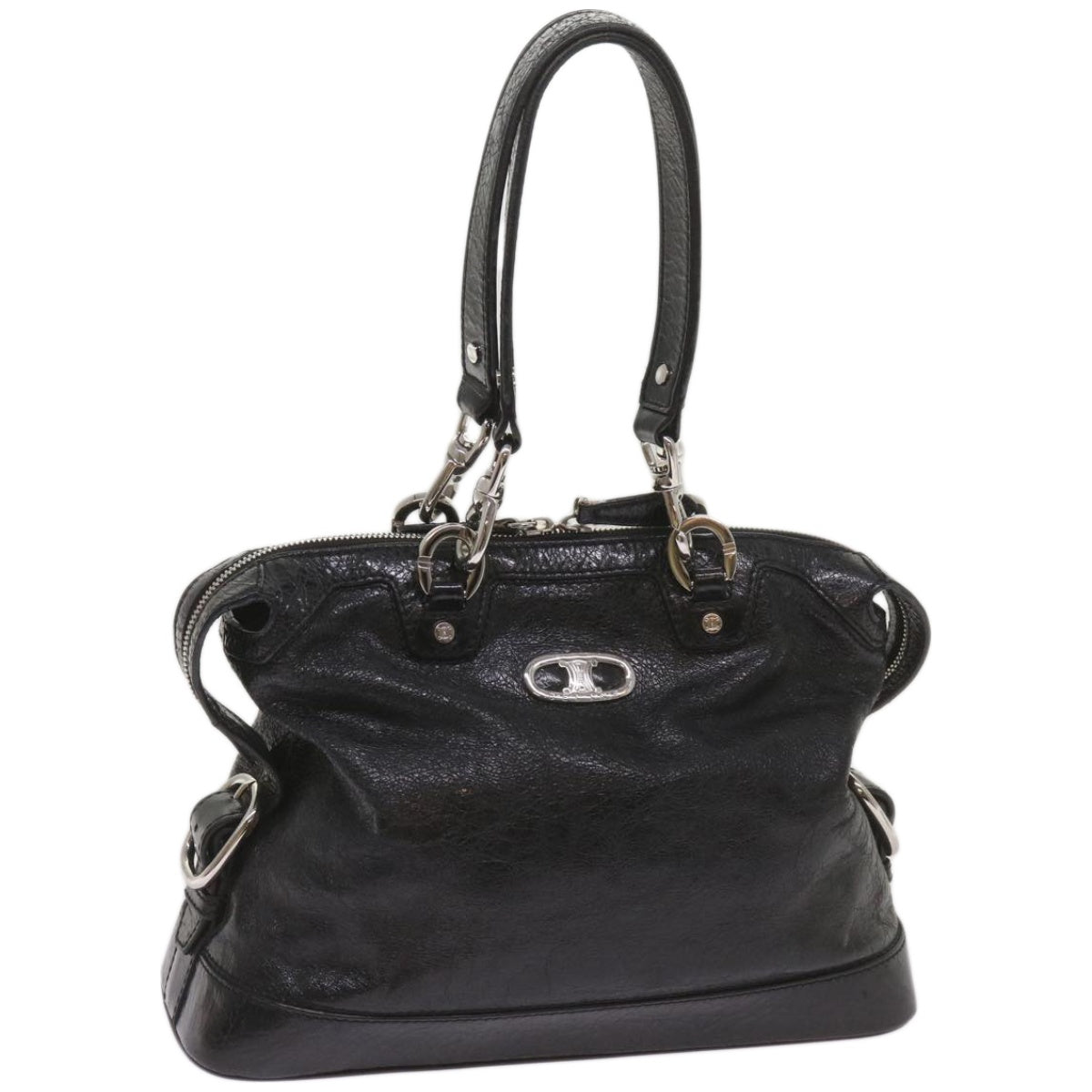 Luxury CELINE Hand Bag Leather Black 67072