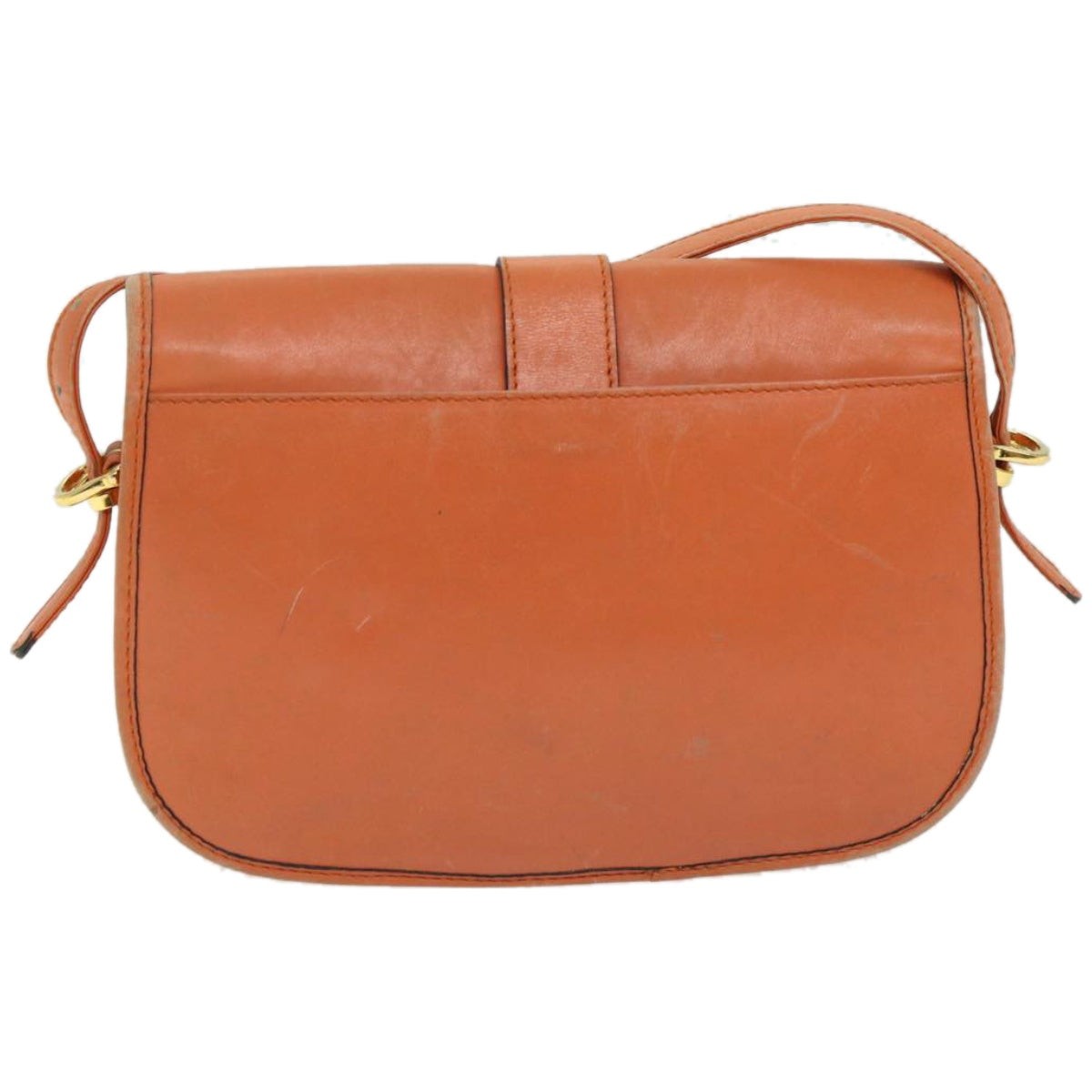 Luxury CELINE Shoulder Bag Leather Orange 67182
