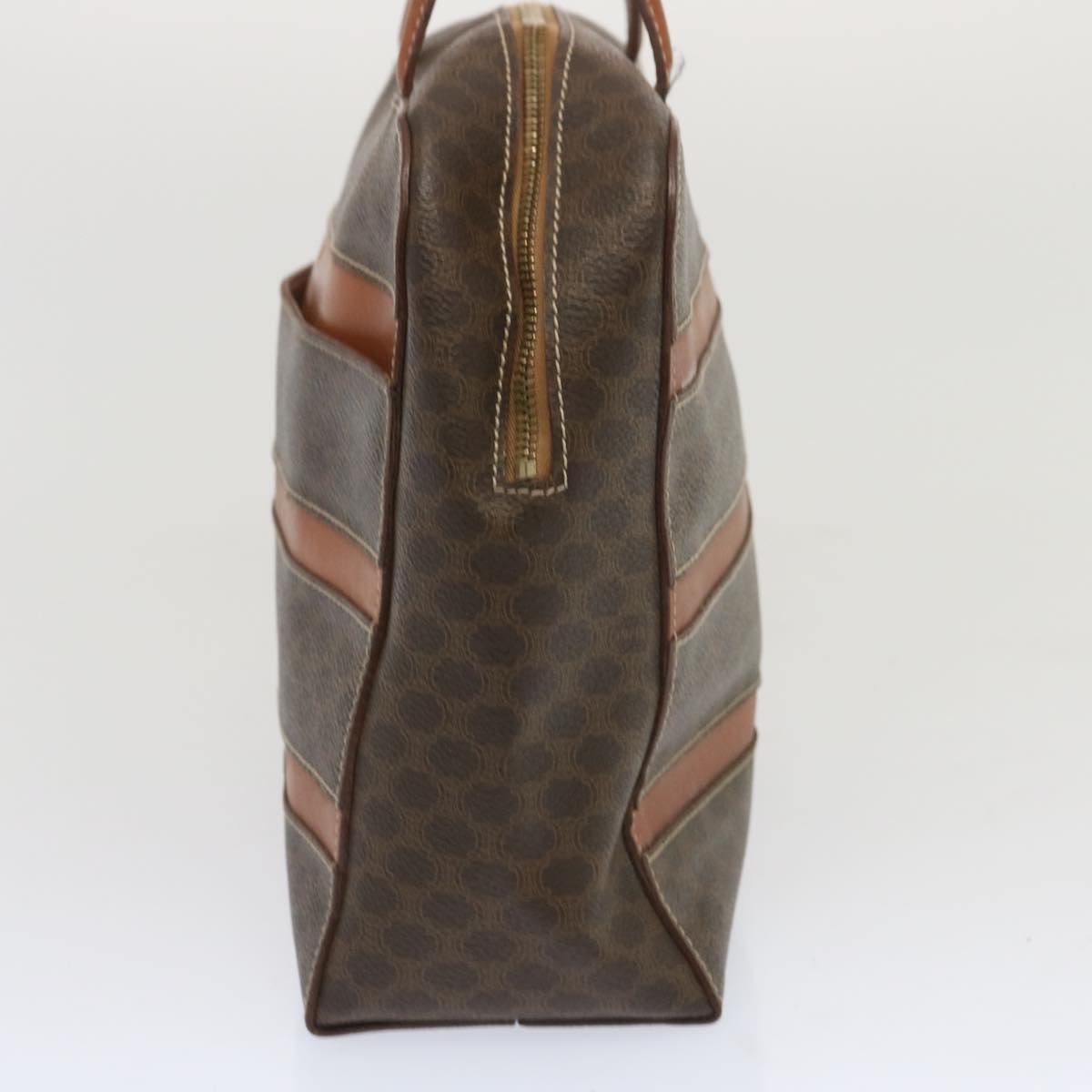 Luxury CELINE Macadam Canvas Hand Bag PVC Brown 67332