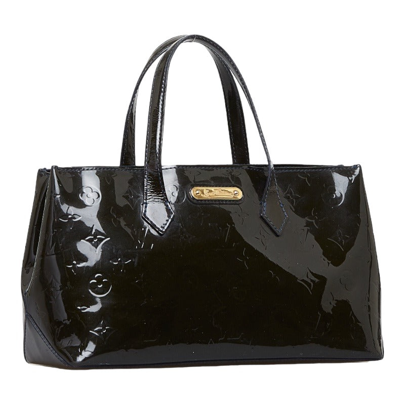 Louis Vuitton Monogram Verney Wilshere PM Handbag M91451 Blue Amphitheater Black Patent Leather Louis Vuitton