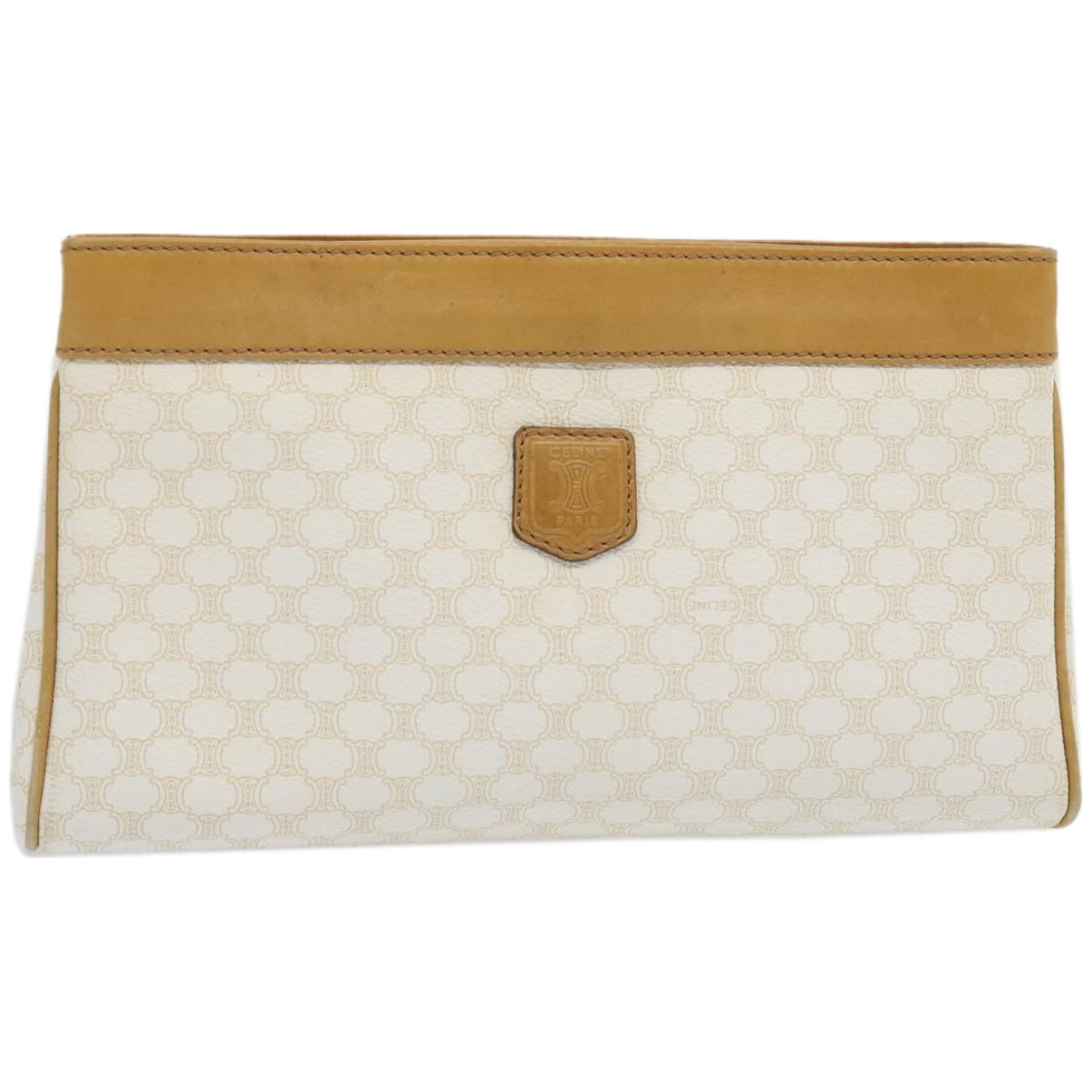Luxury CELINE Macadam Canvas Clutch Bag PVC Leather Whe 67446