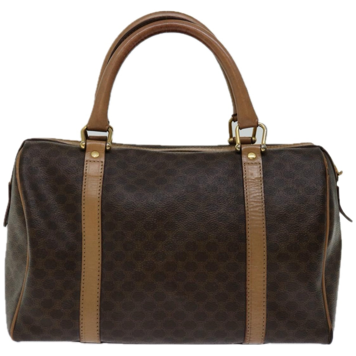 Luxury CELINE Macadam Canvas Hand Bag PVC Brown 67609