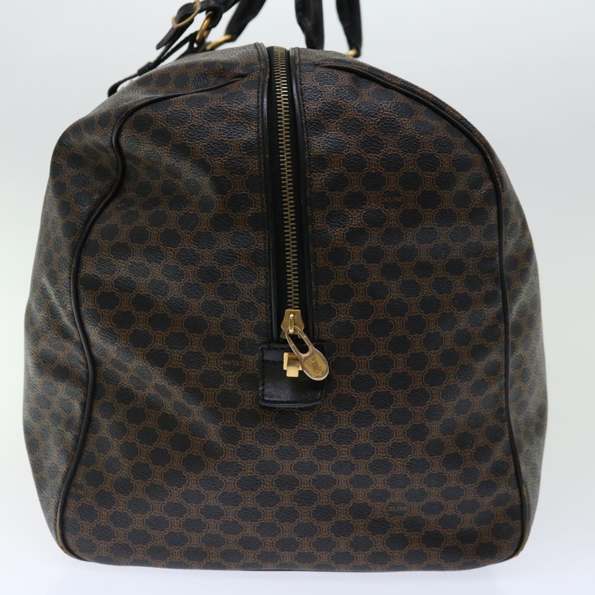 Luxury CELINE Macadam Canvas Boston Bag PVC Black 67629