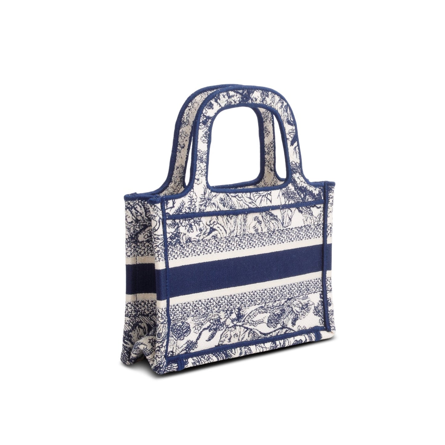 Christian Dior 2020 Blue Canvas Embroidered Mini Dioriviera Toile De Jouy Book Tote