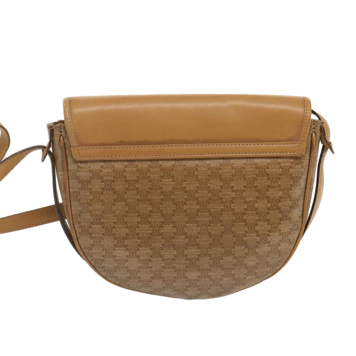Luxury CELINE Macadam Canvas Shoulder Bag Beige 67872