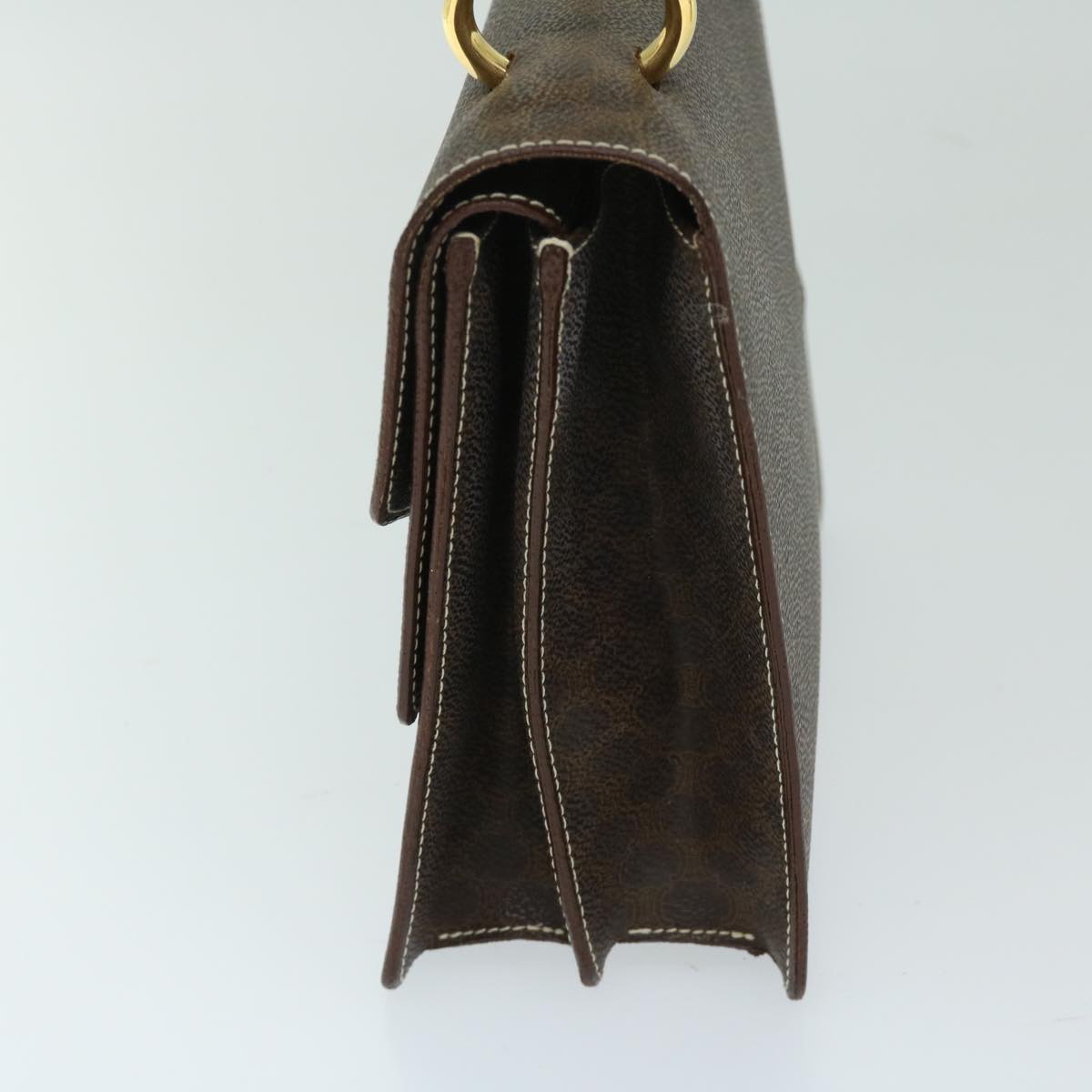 Luxury CELINE Macadam Canvas Hand Bag PVC Brown 68359