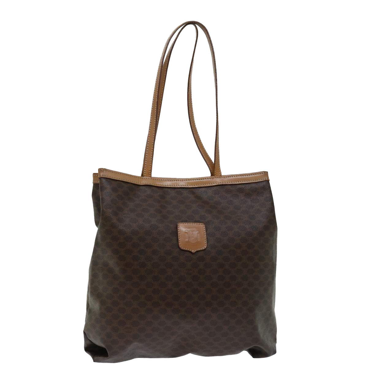 Luxury CELINE Macadam Canvas Tote Bag PVC Brown 68474