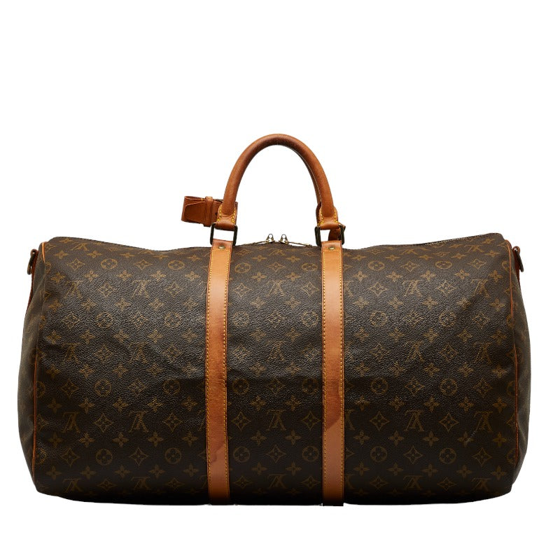 Louis Vuitton Monogram Keepall Bandouliere 55 Boston Bag 2WAY M41414 Brown PVC Leather Louis Vuitton