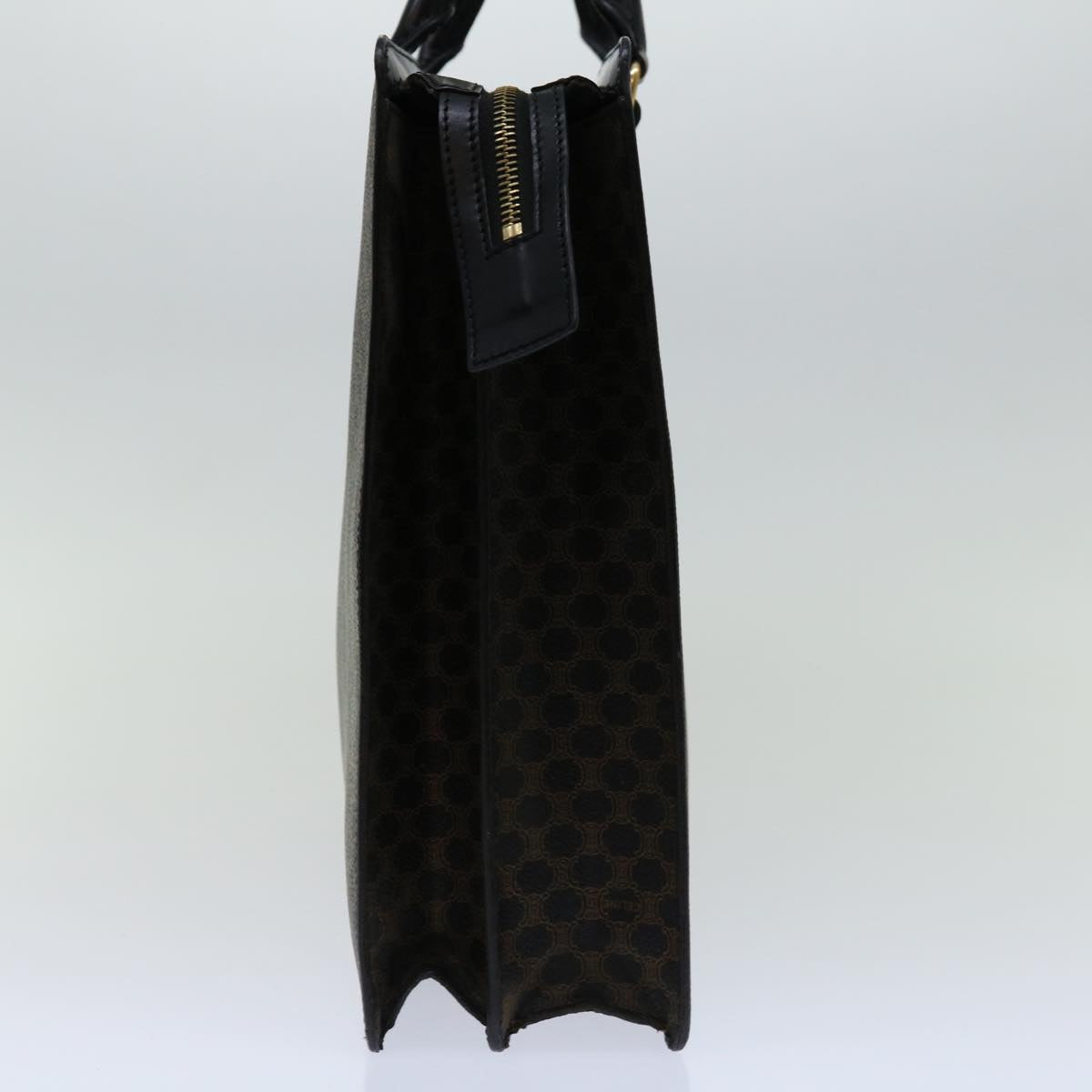 Luxury CELINE Macadam Canvas Tote Bag PVC Leather Black 68685