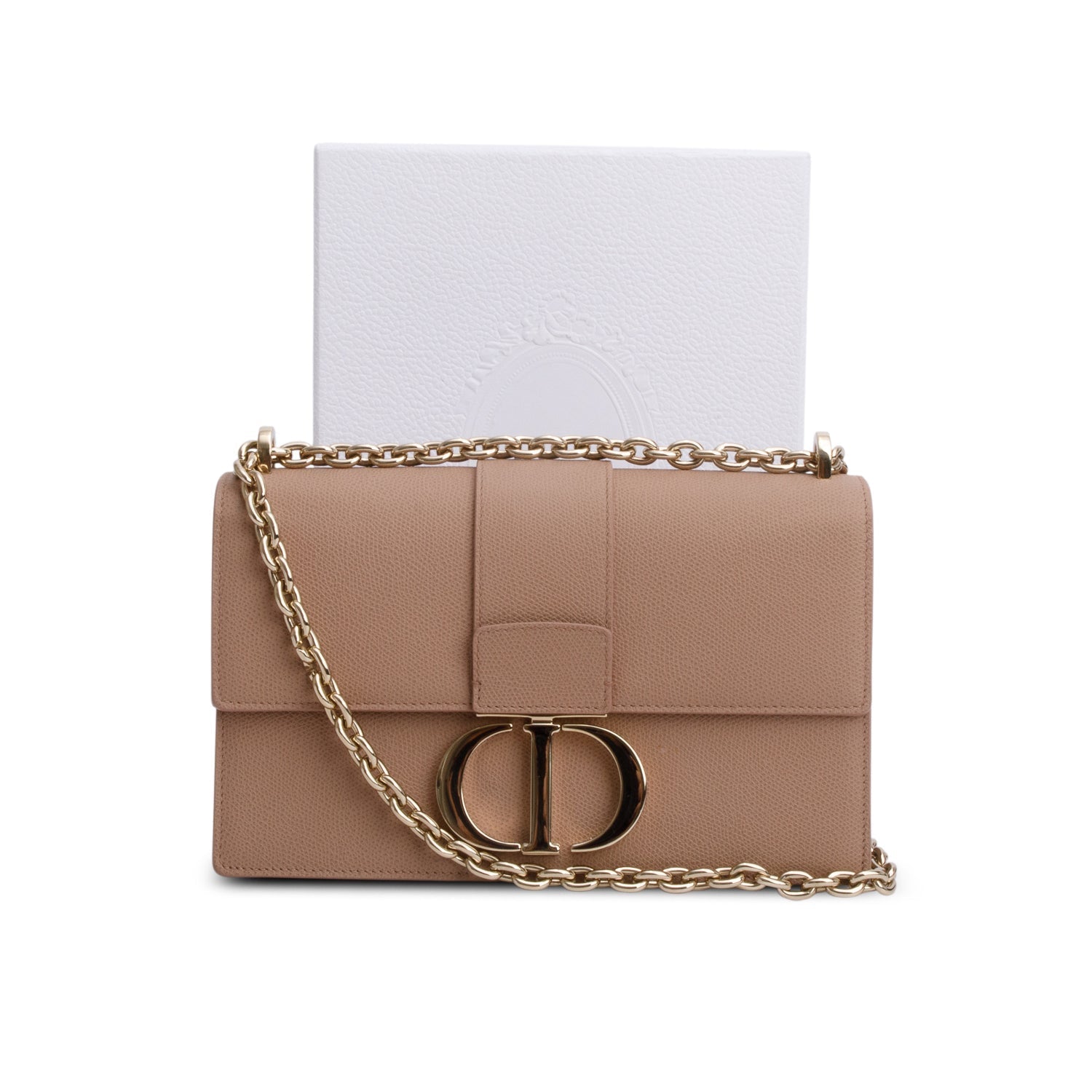Christian Dior Pink Grained Calfskin 30 Montaigne Flap Bag