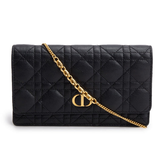 Christian Dior 2022 Black Supple Calfskin Caro Pouch