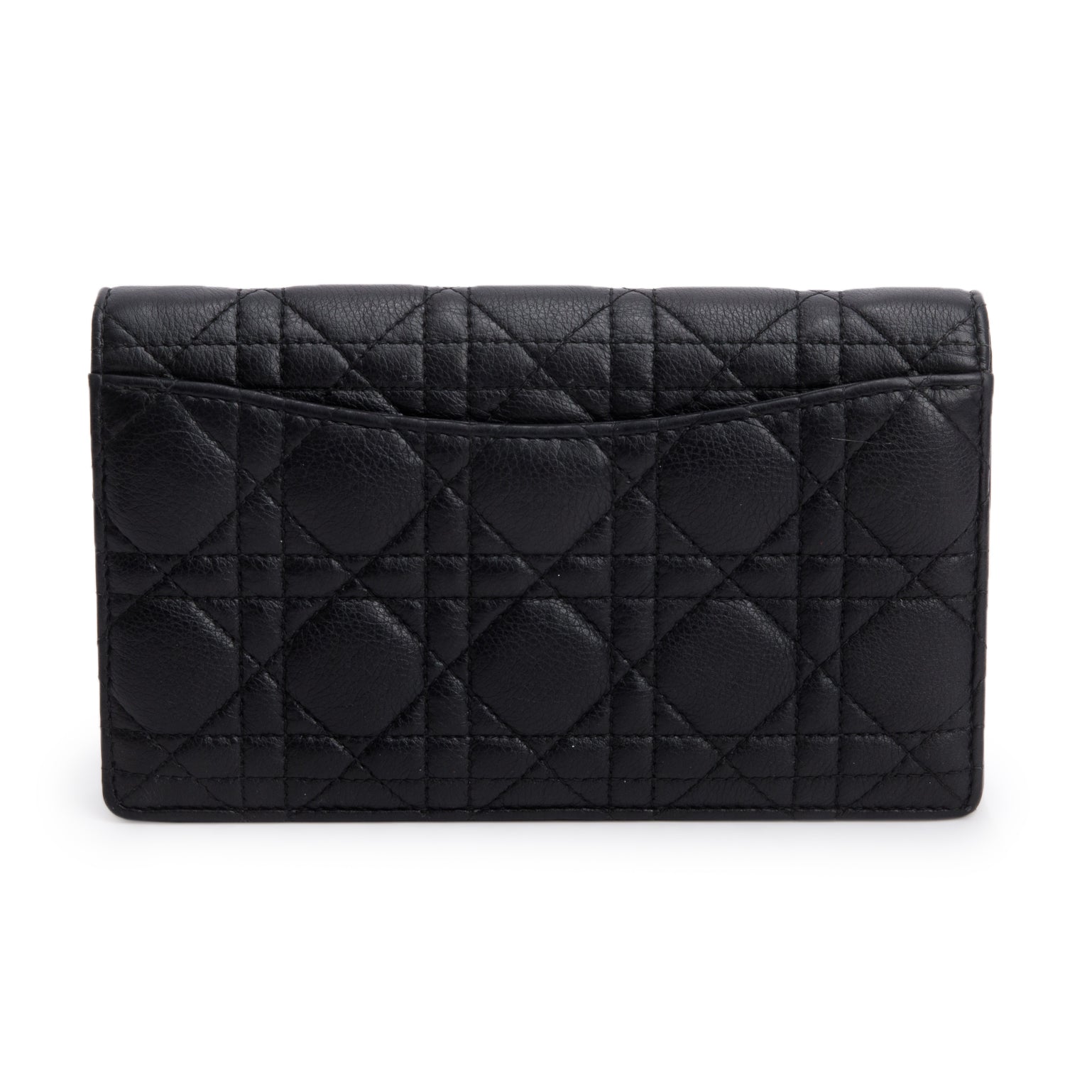 Christian Dior 2022 Black Supple Calfskin Caro Pouch