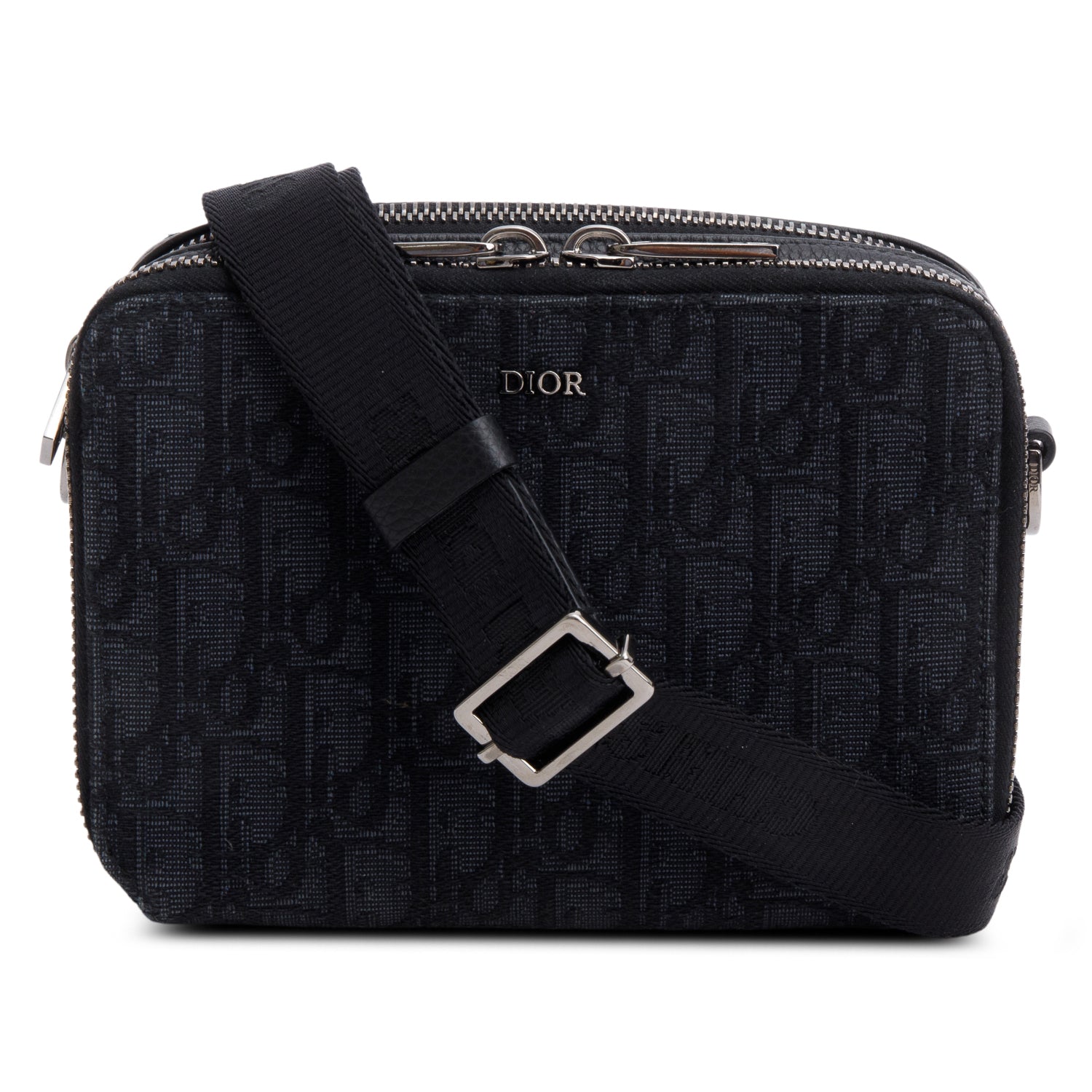 Christian Dior 2020 Black Oblique Jacquard Zipped Pouch