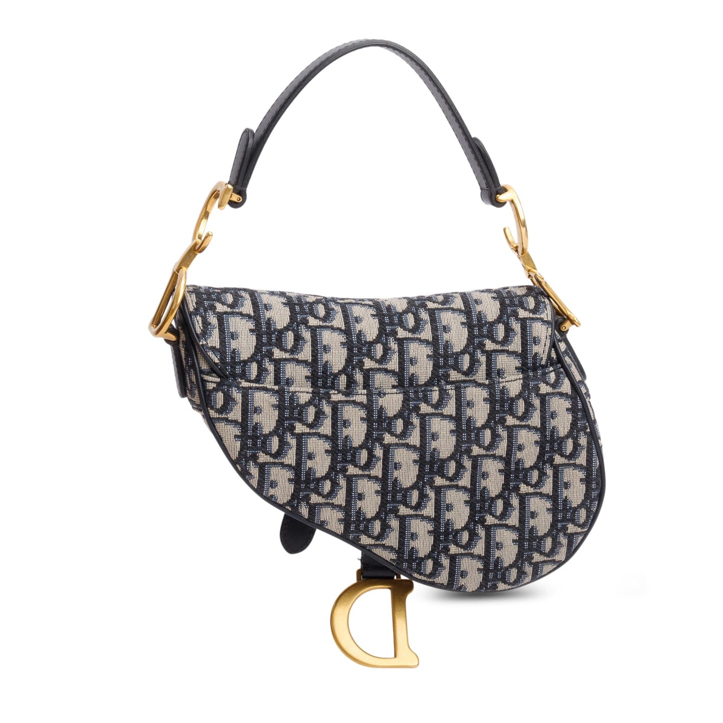 Christian Dior Blue Oblique Mini Saddle Bag