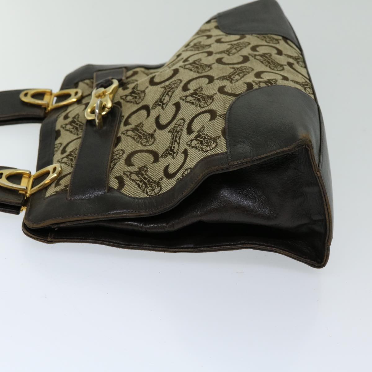 Luxury CELINE C Macadam Canvas Hand Bag Beige 69570