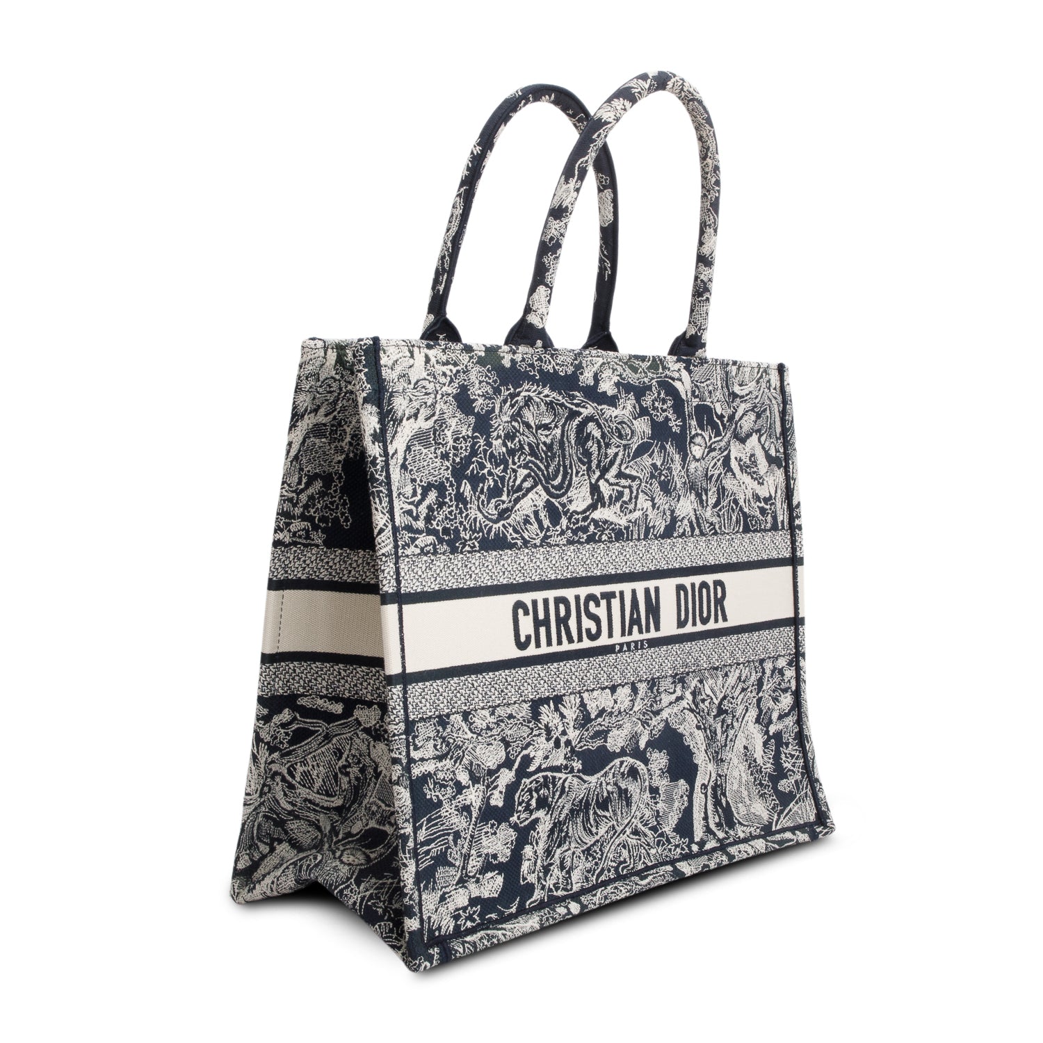 Christian Dior 2022 Canvas Embroidered Large Dioriviera Toile de Jouy Reverse Book Tote