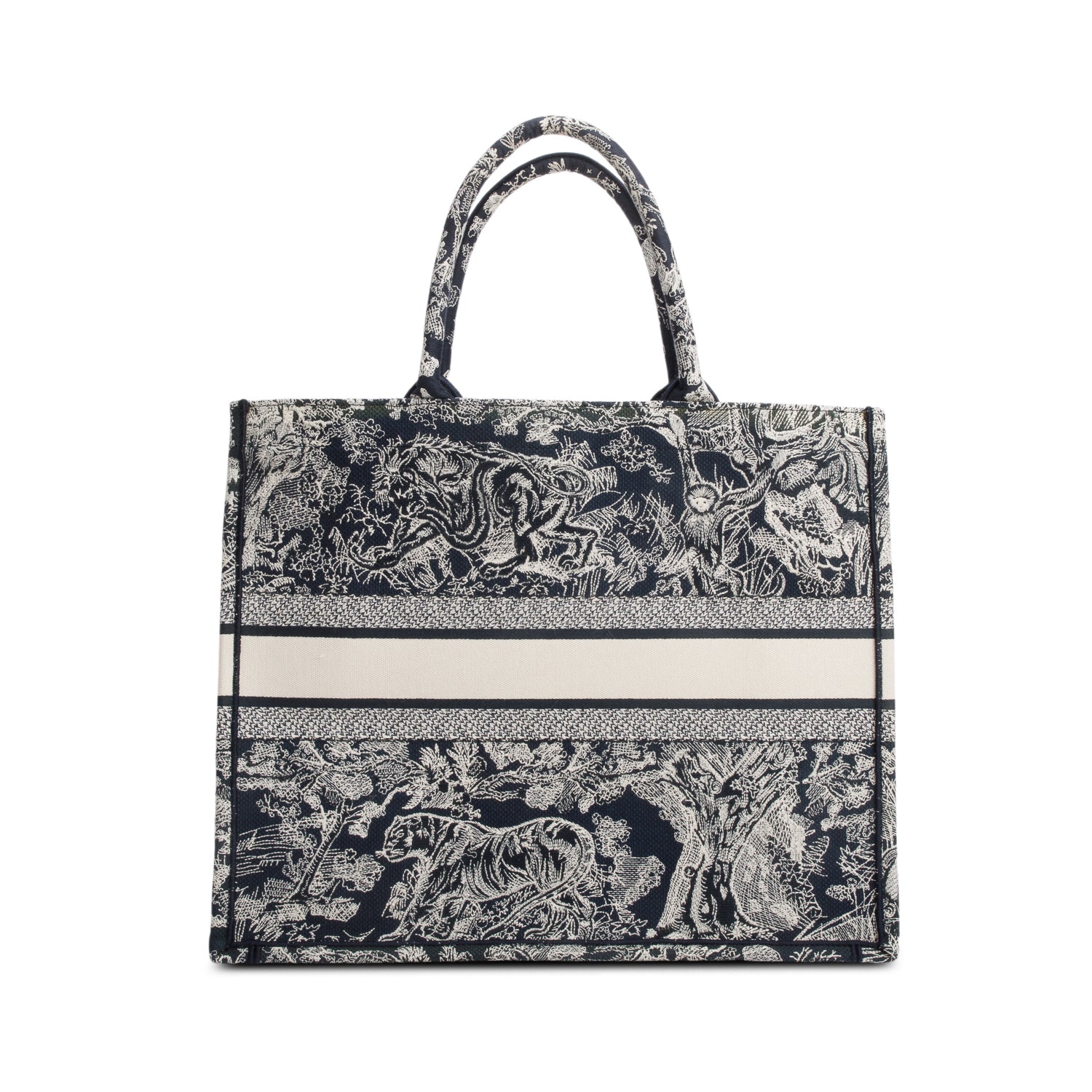 Christian Dior 2022 Canvas Embroidered Large Dioriviera Toile de Jouy Reverse Book Tote