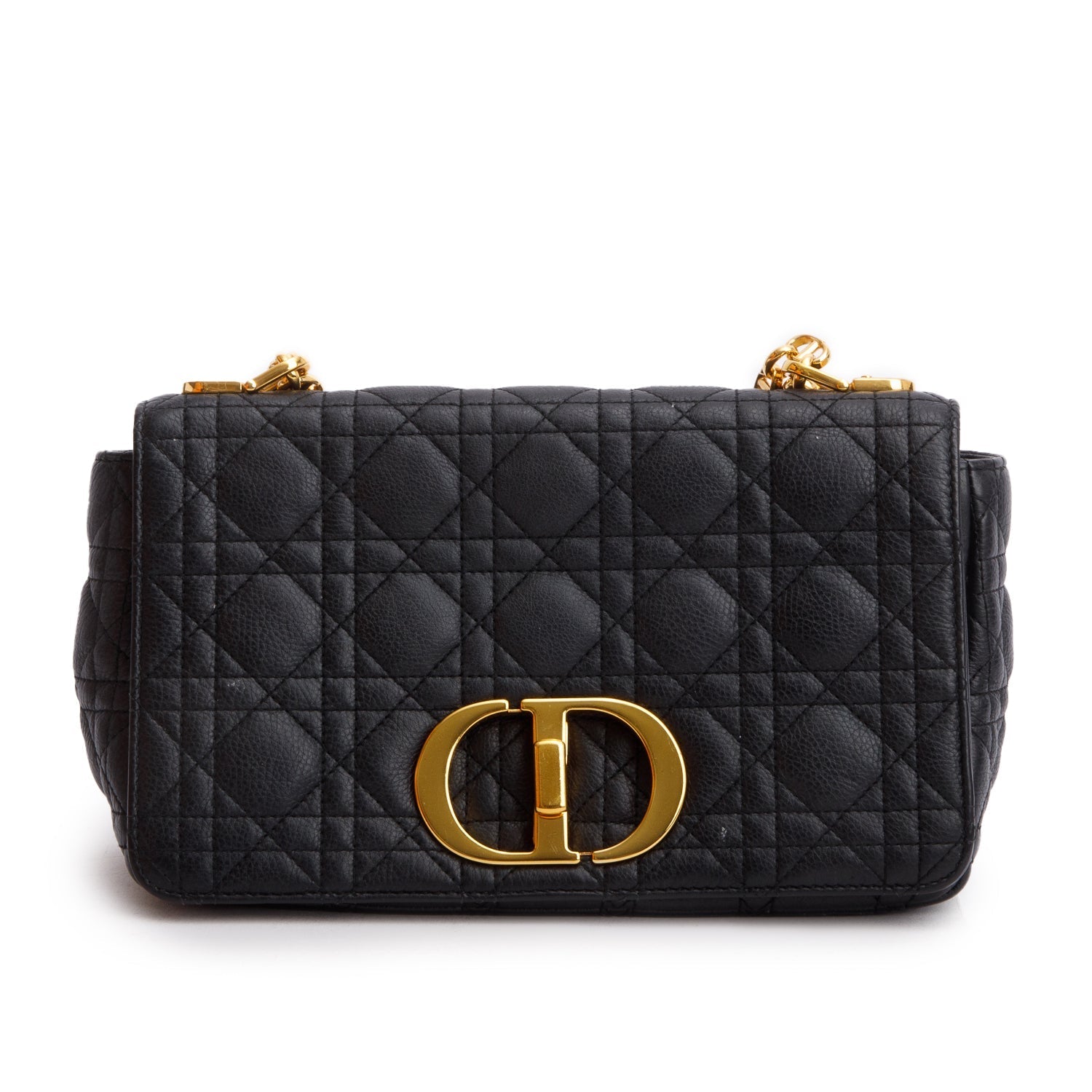 Christian Dior 2023 Black Supple Cannage Calfskin Medium Dior Caro Bag
