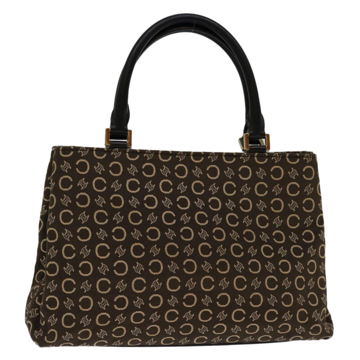 Luxury CELINE C Macadam Canvas Hand Bag Brown 69886