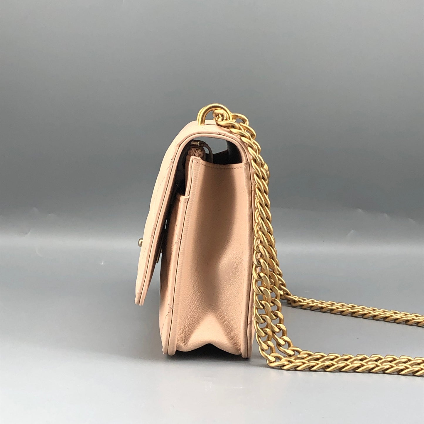 Chanel Nude Lambskin Quilted CC Camellia Crush Wallet on Chain WOC