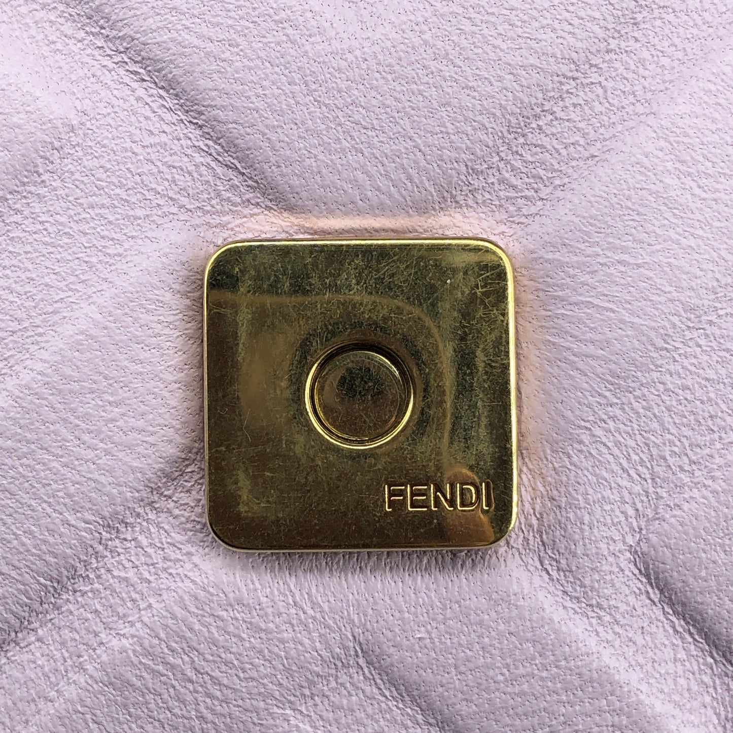 Fendi Light Purple FF Embossed Baguette Shoulder Bag