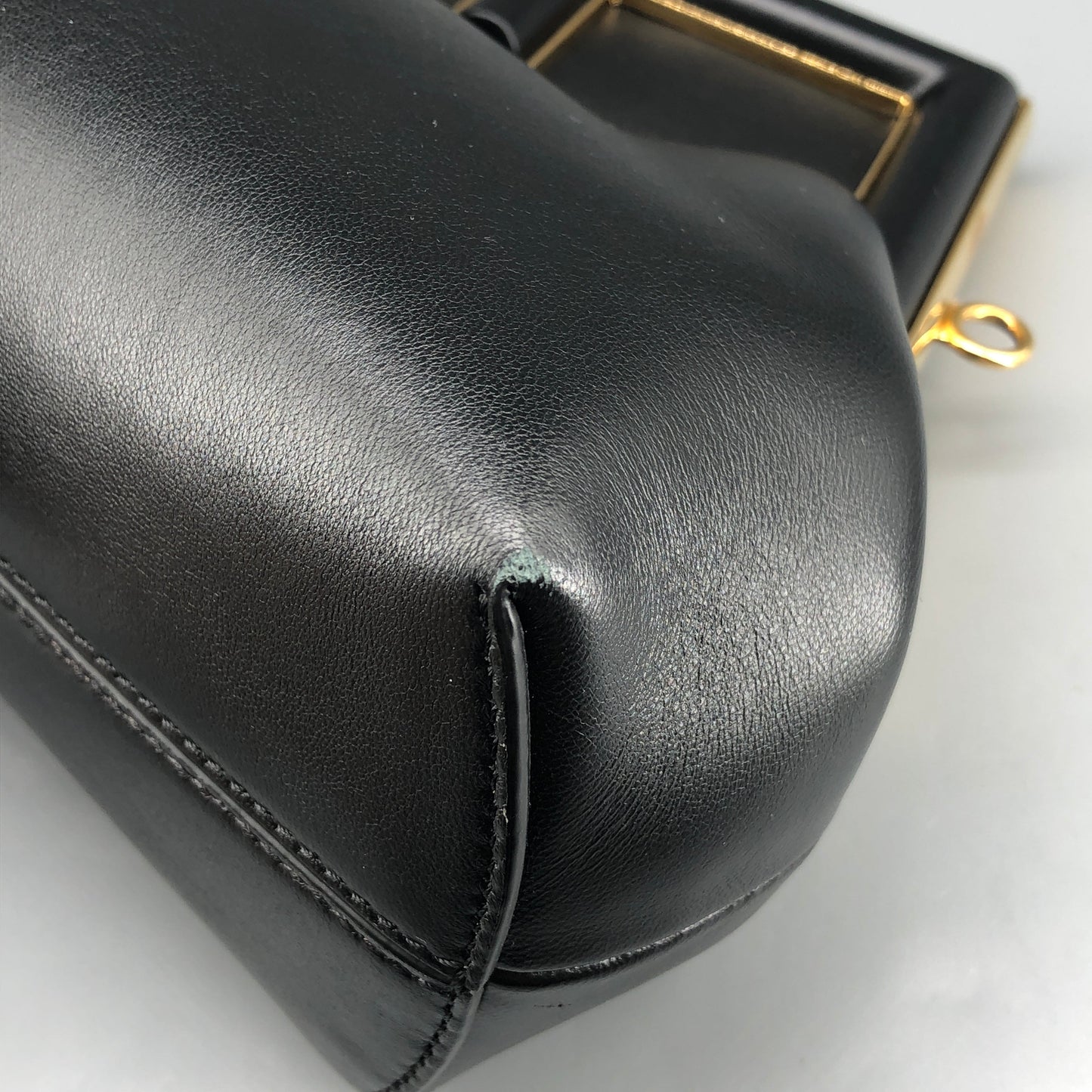 Fendi First Smooth Calfskin Clutch Crossbody Bag Black