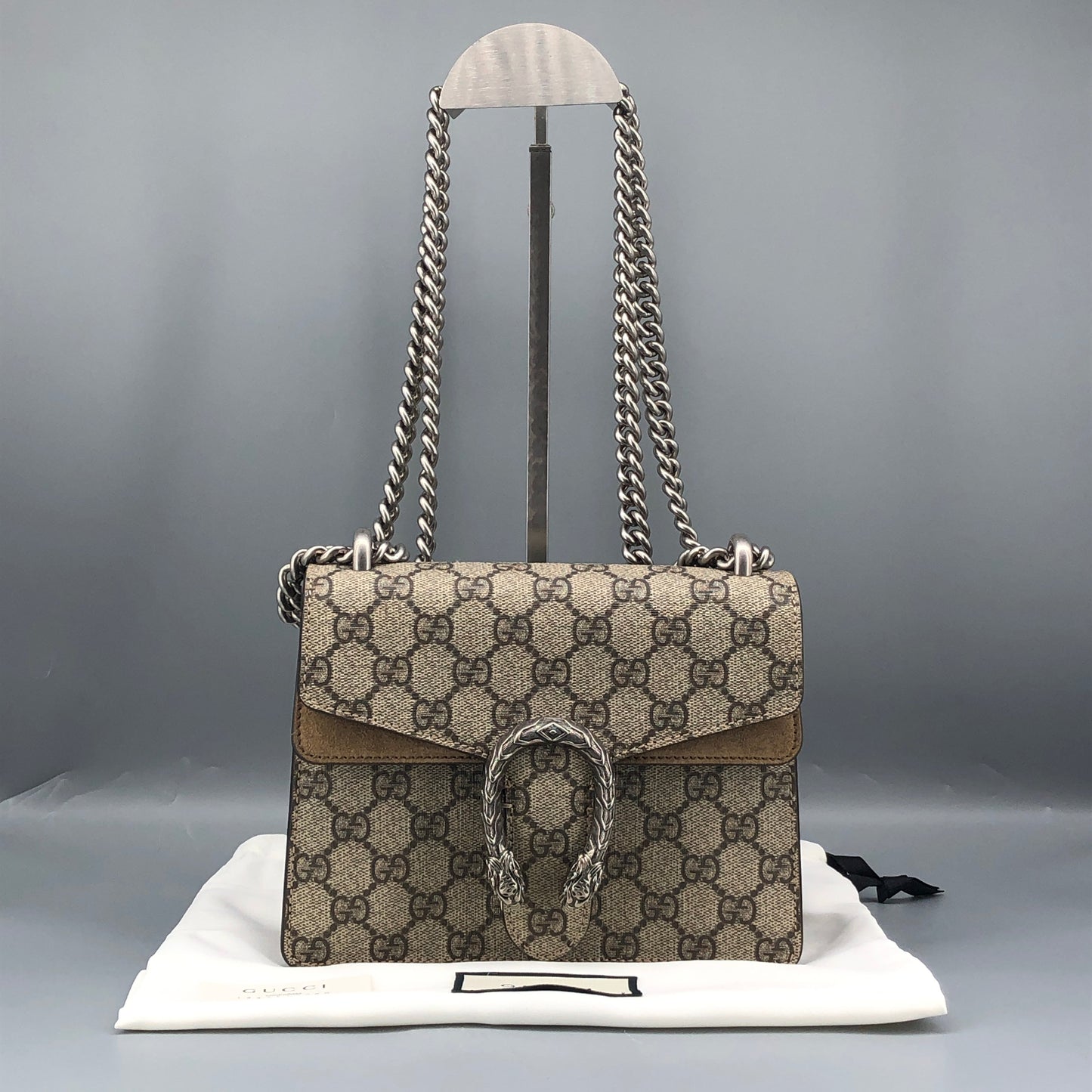 Gucci Dionysus GG Supreme Canvas Small Shoulder Bag Beige