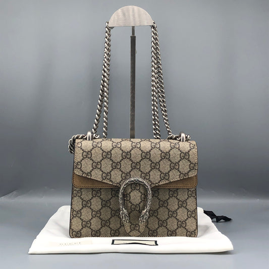 Gucci Dionysus GG Supreme Canvas Small Shoulder Bag Beige