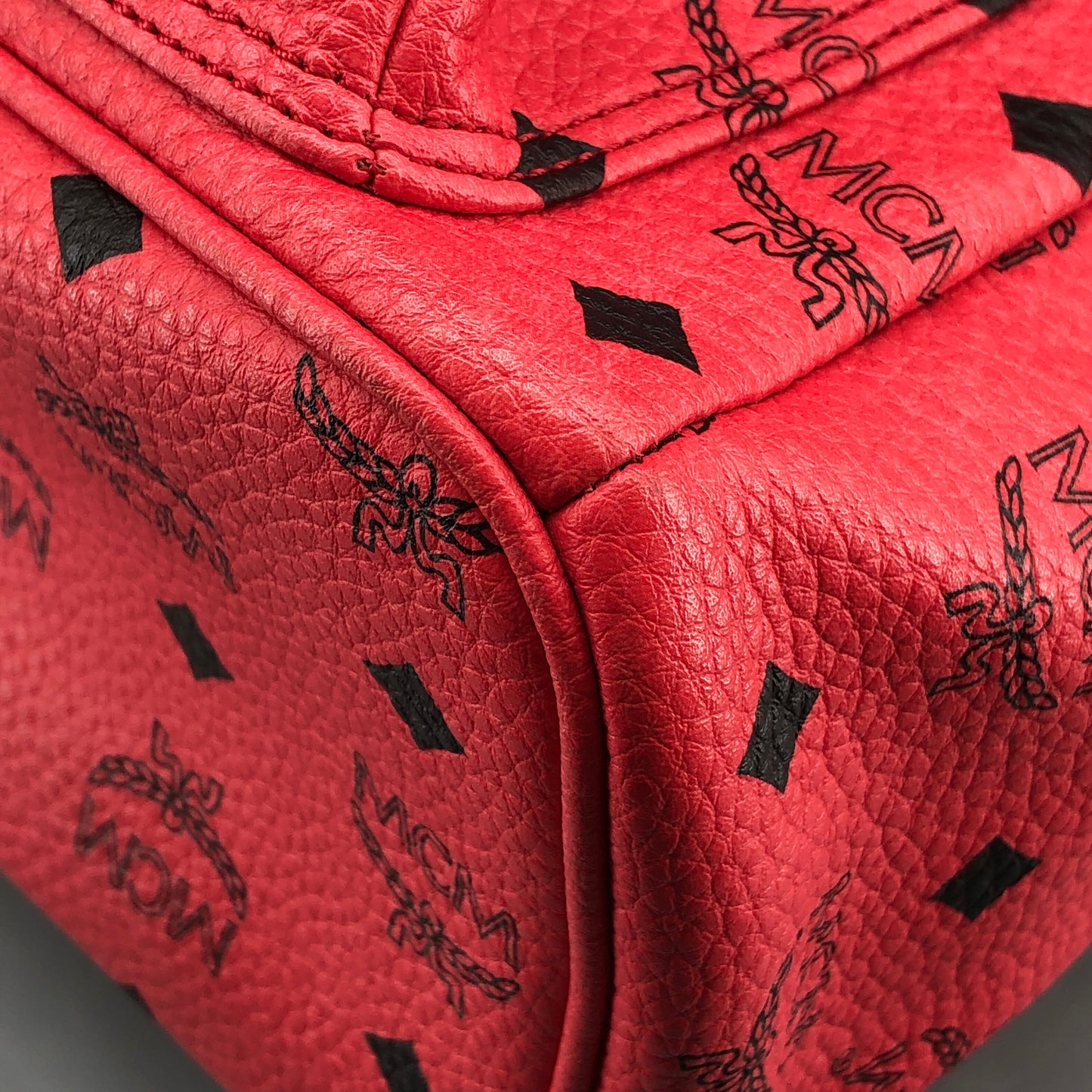 MCM Visetos Coated Canvas Small Backpack Hot Pink